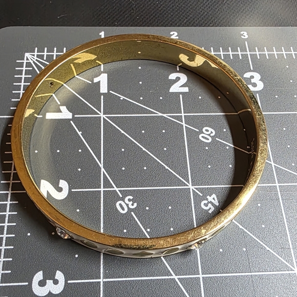 Kate Spade New York Gold Spade Enamel Crystal Bangle Bracelet - Picture 6 of 6